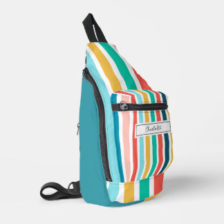 Moderne Sommer Bunte Vertikale Streifen Benutzerde Crossbody Bag