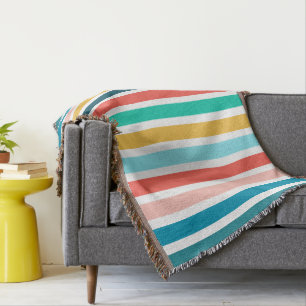 Moderne Sommer-mehrfarbige vertikale Streifen Decke