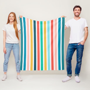 Moderne Sommer-mehrfarbige vertikale Streifen Fleecedecke