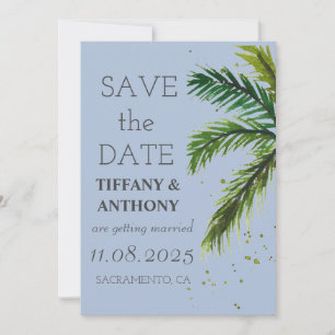 Moderne Sommer-Ozean-Strandhochzeit Save The Date