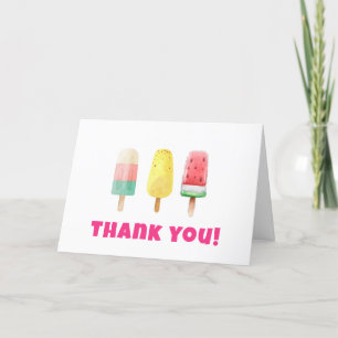 Moderne Sommer Popcice Ice Cream Baby Dusche Dankeskarte
