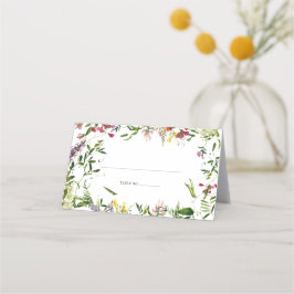 Moderne Sommerhochzeit der Wildblume Platzkarte