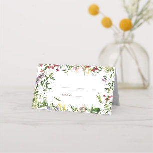 Moderne Sommerhochzeit der Wildblume Platzkarte