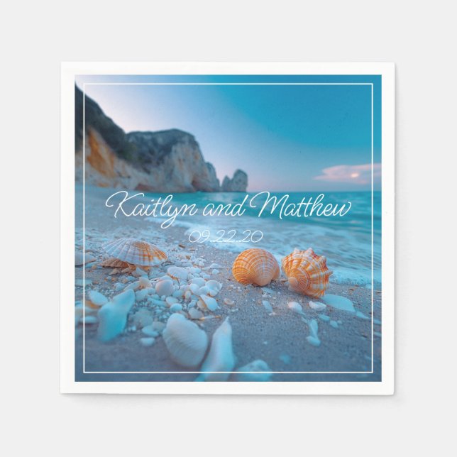 Moderne Sommerhochzeit Serviette (Vorderseite)