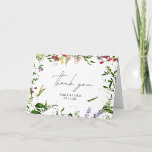 Moderne Sommerhochzeit Wildblume Vielen Dank Karte