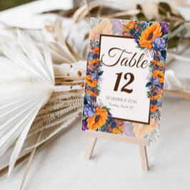 Moderne, sommerliche elegante Tischkarte Tischnummer