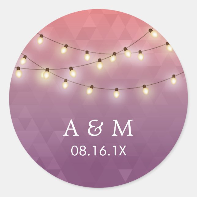 Moderne Sommersaitenleuchten Lila Gastgeschenk Hoc Runder Aufkleber (Vorderseite)