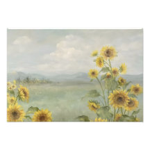 Moderne Sonnenblume Aquarell & personalisiertes Bi