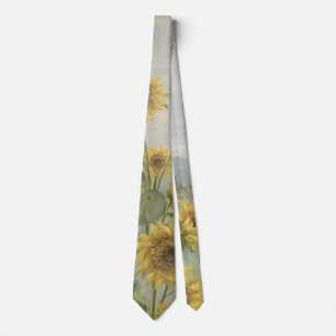 Moderne Sonnenblume Aquarell & personalisiertes Bi Krawatte