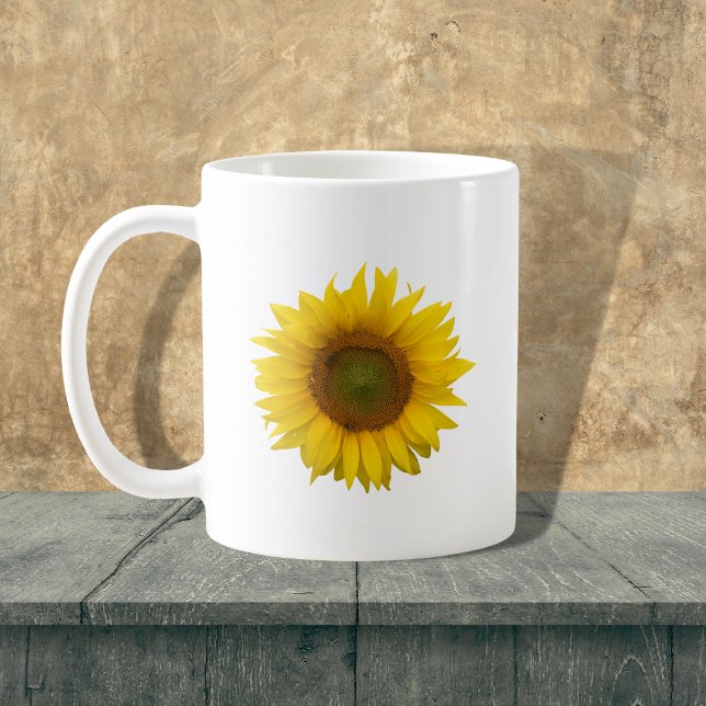 Moderne Sonnenblume Botanisches Land rustikal Kaffeetasse (Von Creator hochgeladen)
