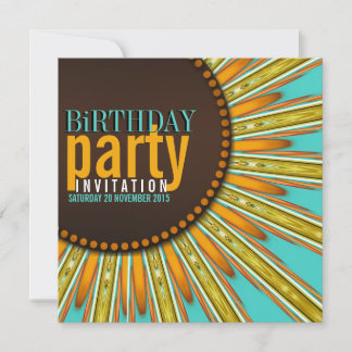 Moderne Sonnenblume Mint Orange Geburtstagsparty e Einladung