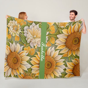 Moderne Sonnenblume Schöne Sammlung Fleecedecke