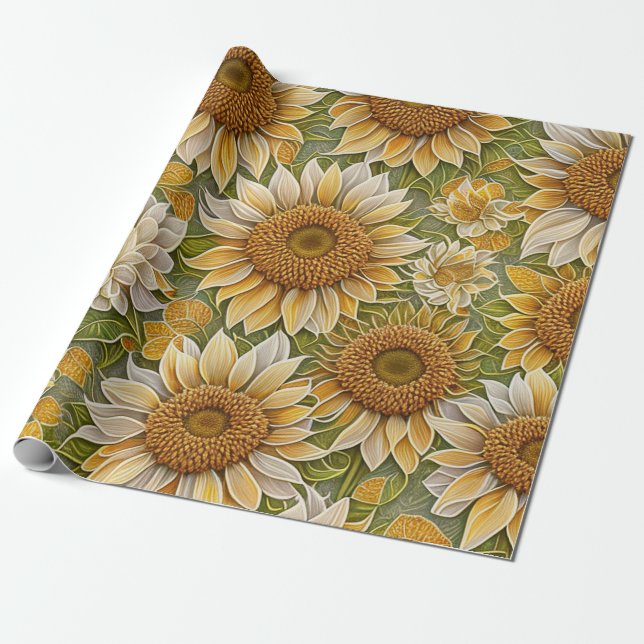 Moderne Sonnenblume Schöne Sammlung Geschenkpapier (Ungerollt)