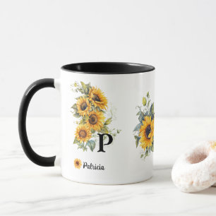 Moderne Sonnenblumen blühen gelb Tasse