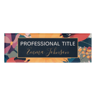 Moderne Sonnenblumen Blumenfarben Design Namenschild