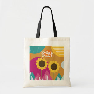Moderne Sonnenblumen Geometrische Florale Illustra Tragetasche