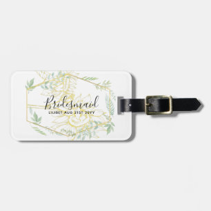 Moderne Sonnenblumen Grüne Sage Gold Hochzeit Gepäckanhänger