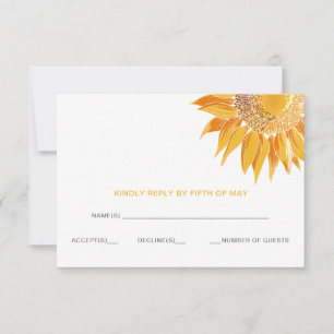 Moderne Sonnenblumen Hochzeit rsvp
