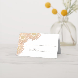 Moderne Sonnenblumen Hochzeitsstiftung Tischnummer Platzkarte