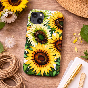 Moderne Sonnenblumen-Illustration Case-Mate iPhone Hülle