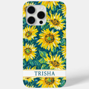 Moderne Sonnenblumen Monogramm Case-Mate iPhone Hü Hülle