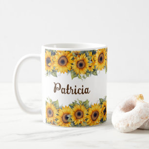 Moderne Sonnenblumen-Tasse Hellgelbe Blumen Kaffeetasse