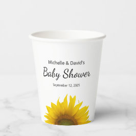 Moderne Sonnenblumenblume Einfache Babydusche Pappbecher