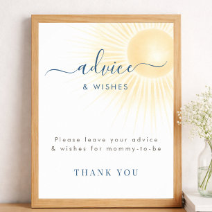 Moderne Sonnenschein-Baby-Shower-Wünsche Party Poster