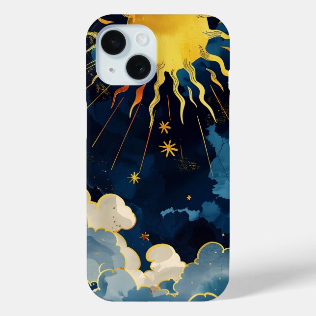 Moderne Sonnenstrahlen und blaue Wolken Case-Mate iPhone Hülle (Rückseite)