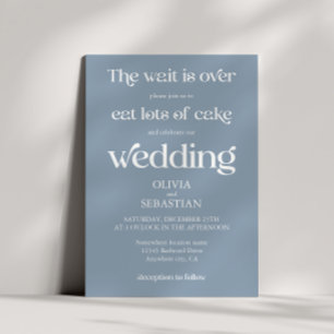 Moderne, sonnige Minimalistische Script Dusty Blue Einladung