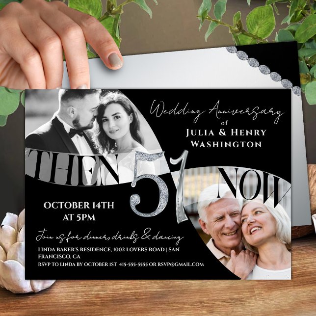 Moderne Sophisticated 51. Hochzeitstag Einladung (Von Creator hochgeladen)