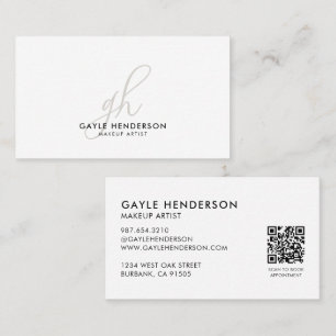 Moderne soziale Icon QR-Monogramm-Makeup-Artist Visitenkarte