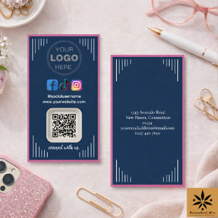 Moderne soziale Medien Instagram Facebook QR Cod Visitenkarte
