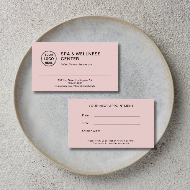 Moderne Spa-Massagetherapeutin Pink Terminkarte (Modern Spa Massage Therapist Pink Appointment Card)