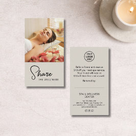 Moderne Spa-Wellness-Massage Neutral Beige Empfehlungskarte