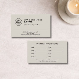 Moderne Spa Wellness Neutral Beige Terminkarte