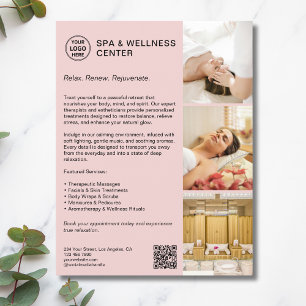 Moderne Spa Wellness Pink Werbeunternehmen Flyer