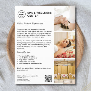 Moderne Spa Wellness Weiße Werbeunternehmen Flyer