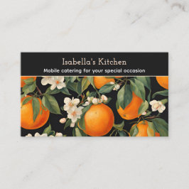 Moderne Spanische Orangen Black Chic Visitenkarte