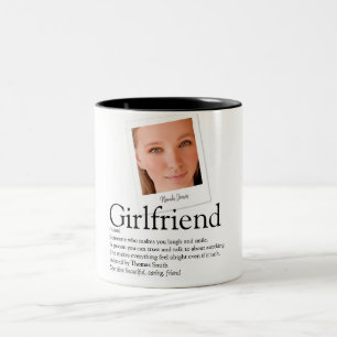 Moderne Spaß-Freundin-Definition Foto Zweifarbige Tasse