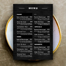 Moderne Speisekarte des Restaurants | Preisliste Menükarte