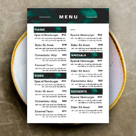 Moderne Speisekarte des Restaurants | Preisliste Menükarte