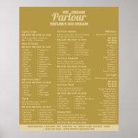 Moderne Speisekarte mit Eiscreme