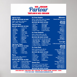 Moderne Speisekarte mit Eiscreme Poster