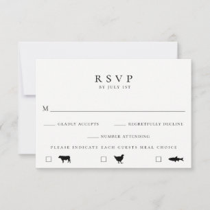 Moderne Speisekarte mit RSVP-Hochzeitskarte RSVP Karte