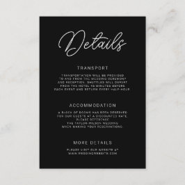 Moderne spielerische kalligraphische Hochzeitsdeta Begleitkarte