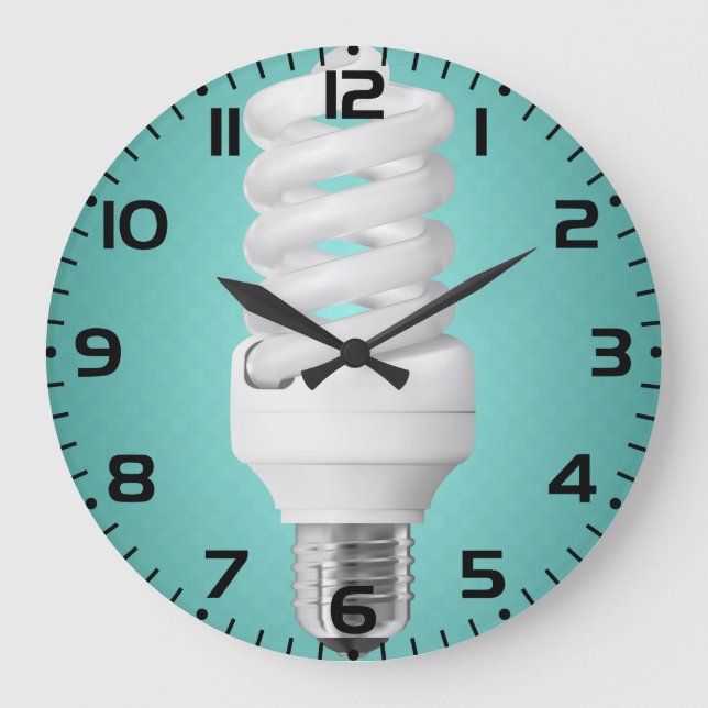 Moderne Spiral-Kompaktleuchtstofflampe Große Wanduhr (Vorderseite)