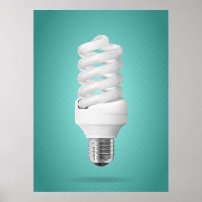Moderne Spiral-Kompaktleuchtstofflampe Poster (Vorne)