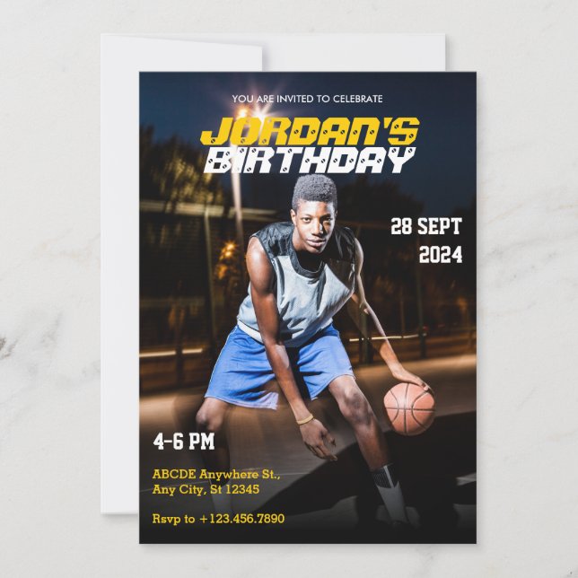 Moderne Sportaktivitäten Geburtstagszeitschrift Fo Einladung (Vorderseite)