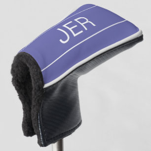 Moderne Sportliche Blaue Monogrammierte Golferin Golf Headcover